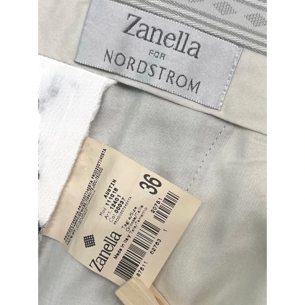 Zanella Italy 36x34 Charcoal Pants Austin Pleated High Waisted Wool Wide Leg
